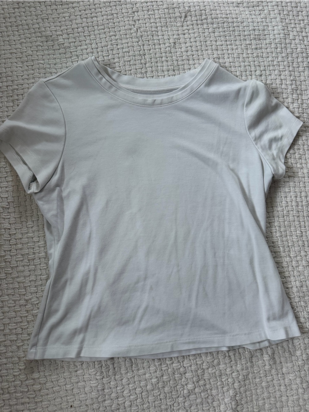 Adrienne Vittadini Women's Short-Sleeve Crewneck Top in White